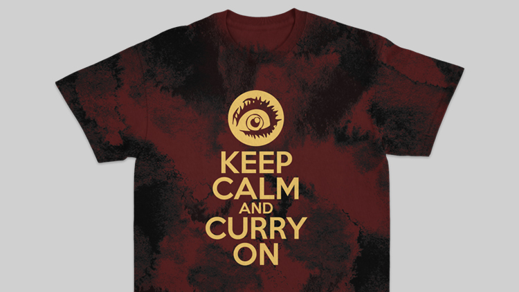 Keep calm and curry on shirt, 2019